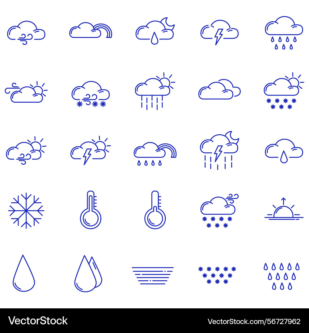 Clouds icons set of in different form Vector Image