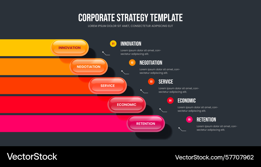 Consulting development five step infographic Vector Image
