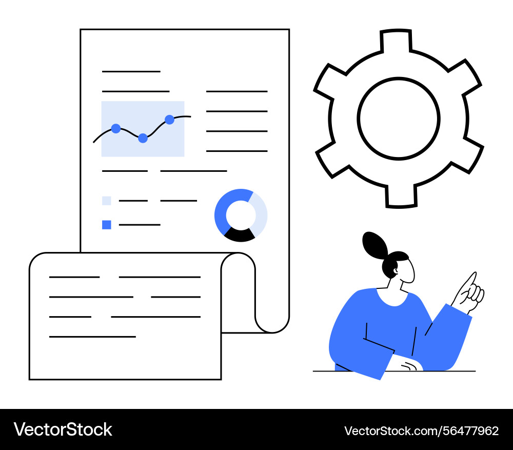Data analysis and optimization with report charts Data analysis and optimization with report charts vector image