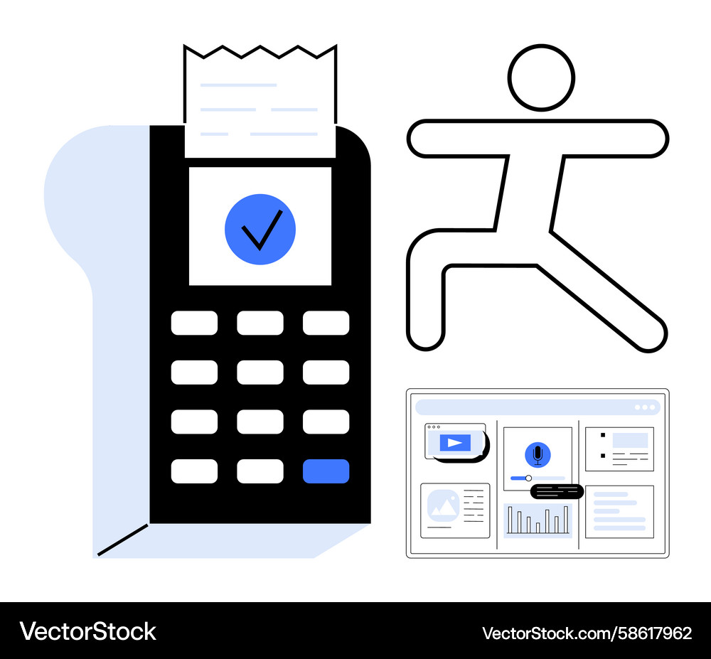 Digital payment terminal analytics display Digital payment terminal analytics display Vector Image