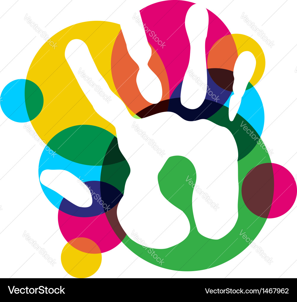 Diverse Hand Symbol Vector Image
