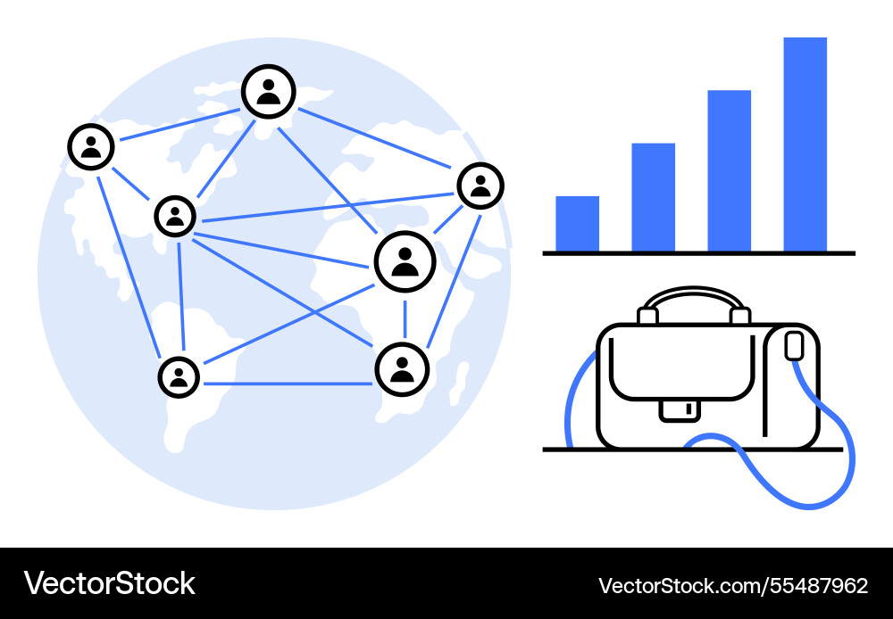 Global networking with business connectivity vector image