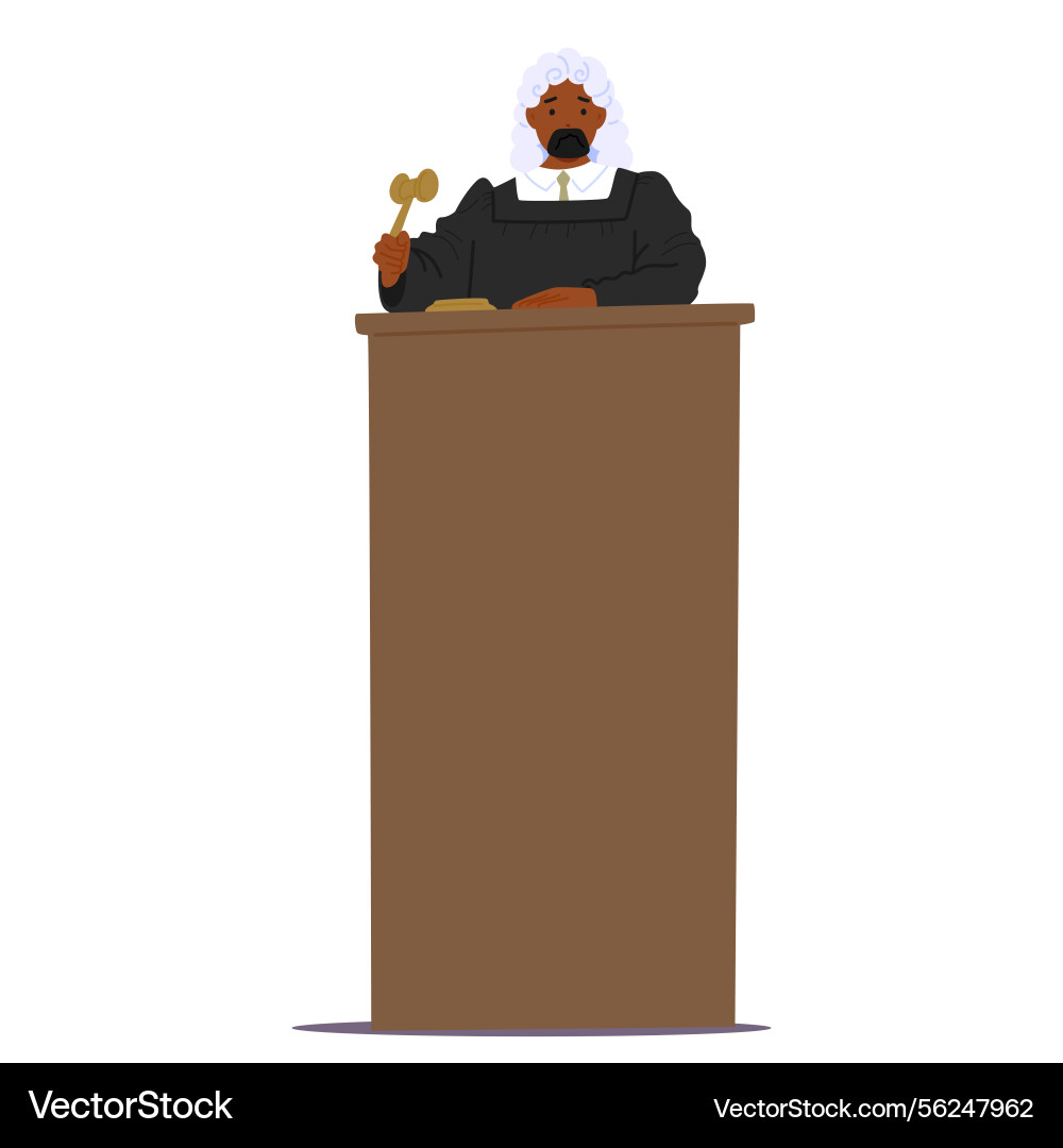 Man judge cartoon character wearing uniform Man judge cartoon character wearing uniform vector image
