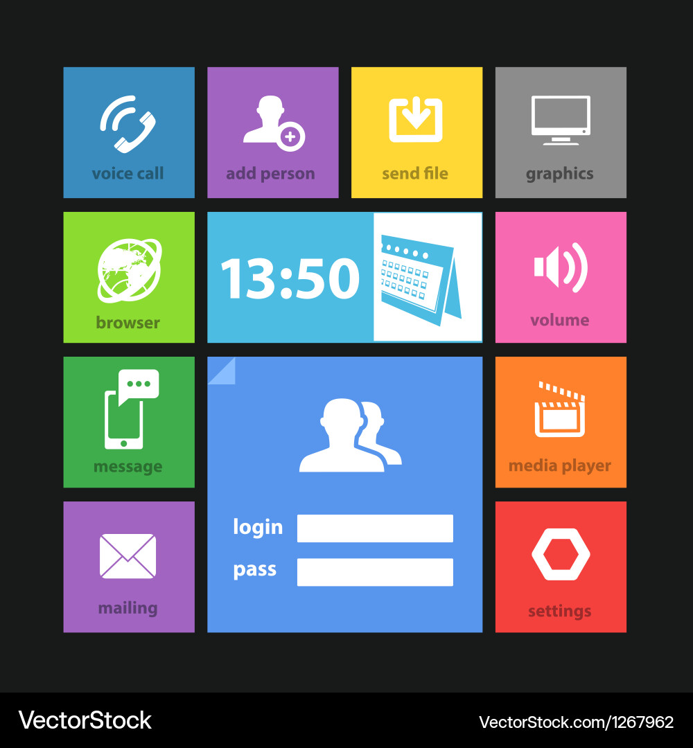 Modern Web Tile Interface vector image