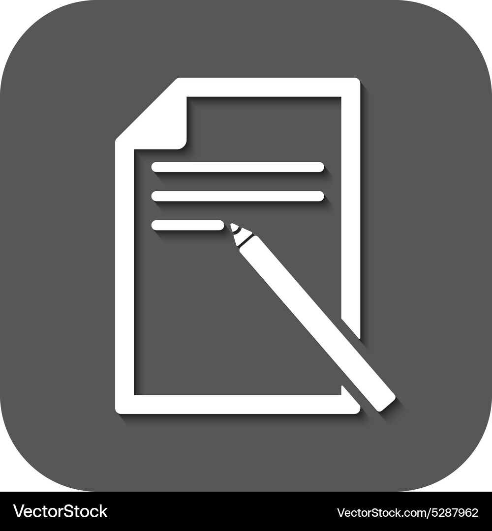 Note paper icon text file symbol flat Vector Image