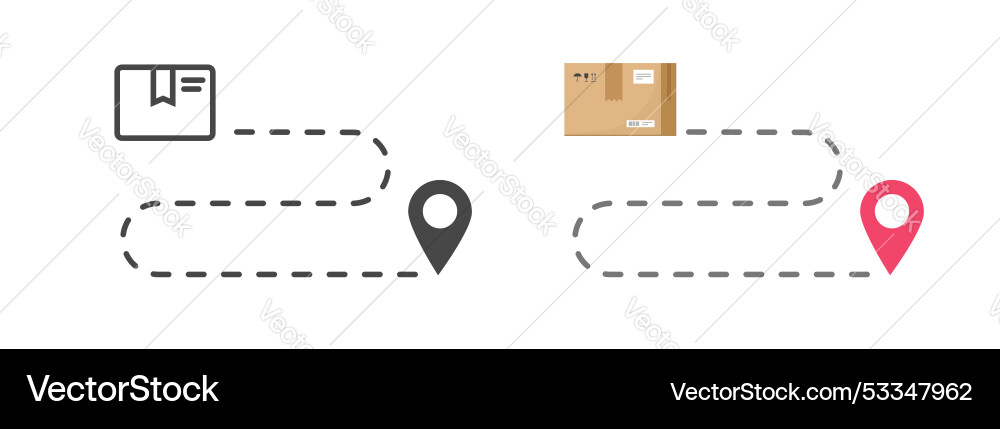 Order delivery route path way icon simple graphic Order delivery route path way icon simple graphic vector image
