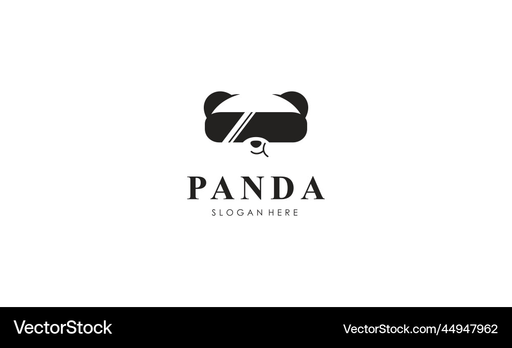 Panda Silhouette Logo Vector Image