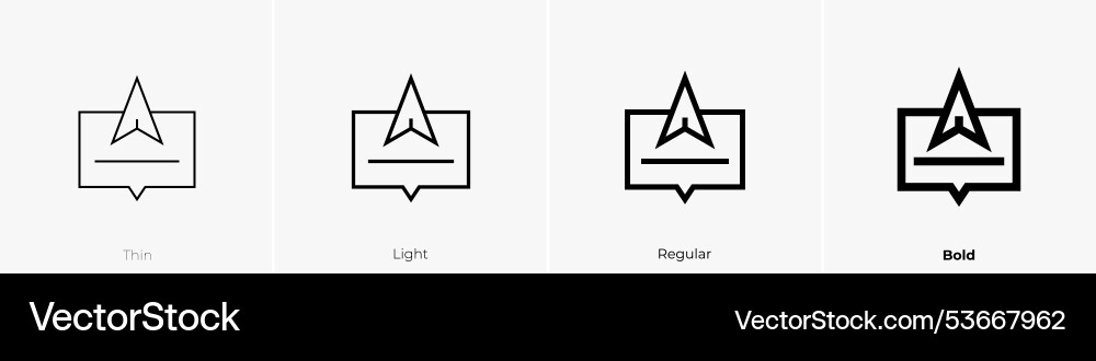 Send message icon thin light regular and bold Send message icon thin light regular and bold vector image