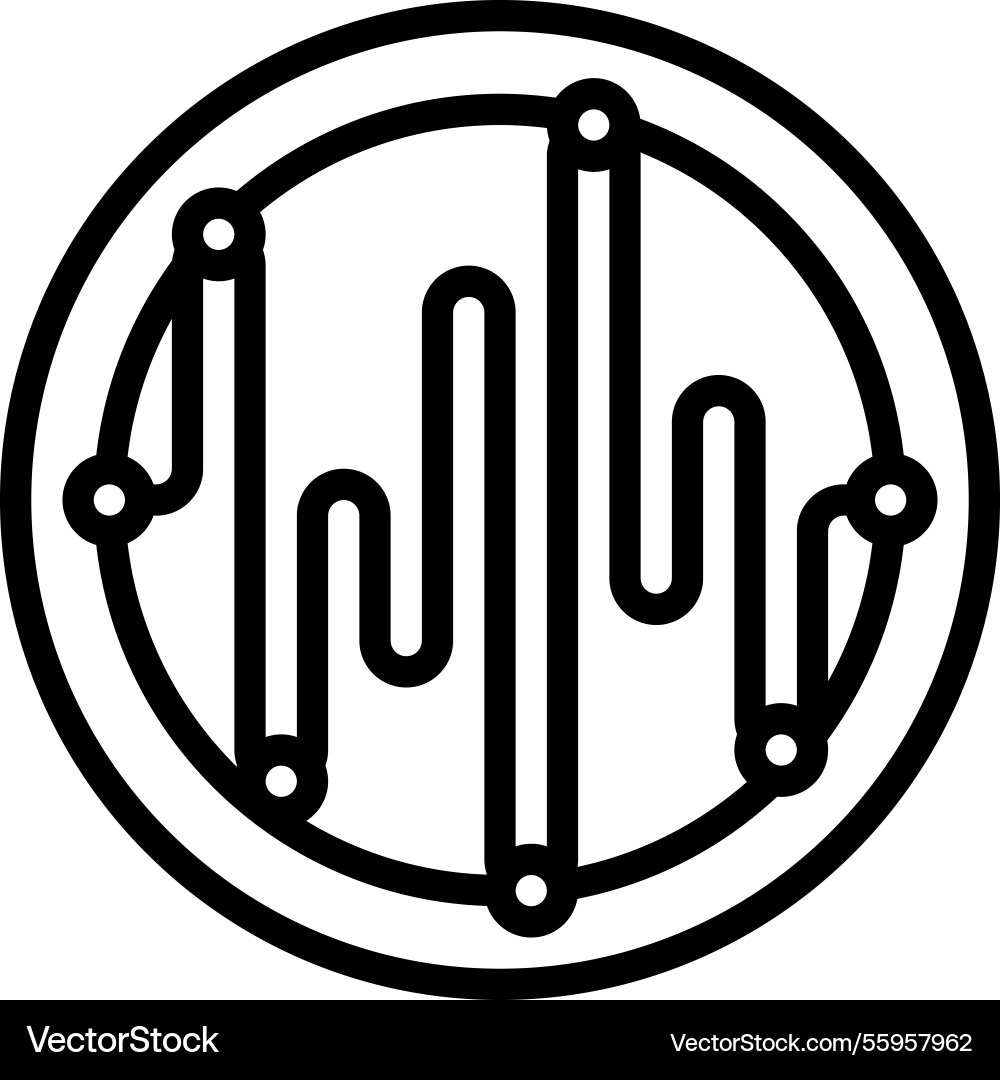 Voice command wave deep learning line icon Voice command wave deep learning line icon vector image
