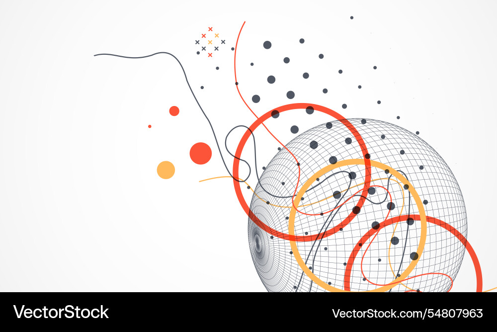 Abstract sphere background with plexus effect 3d Abstract sphere background with plexus effect 3d vector image