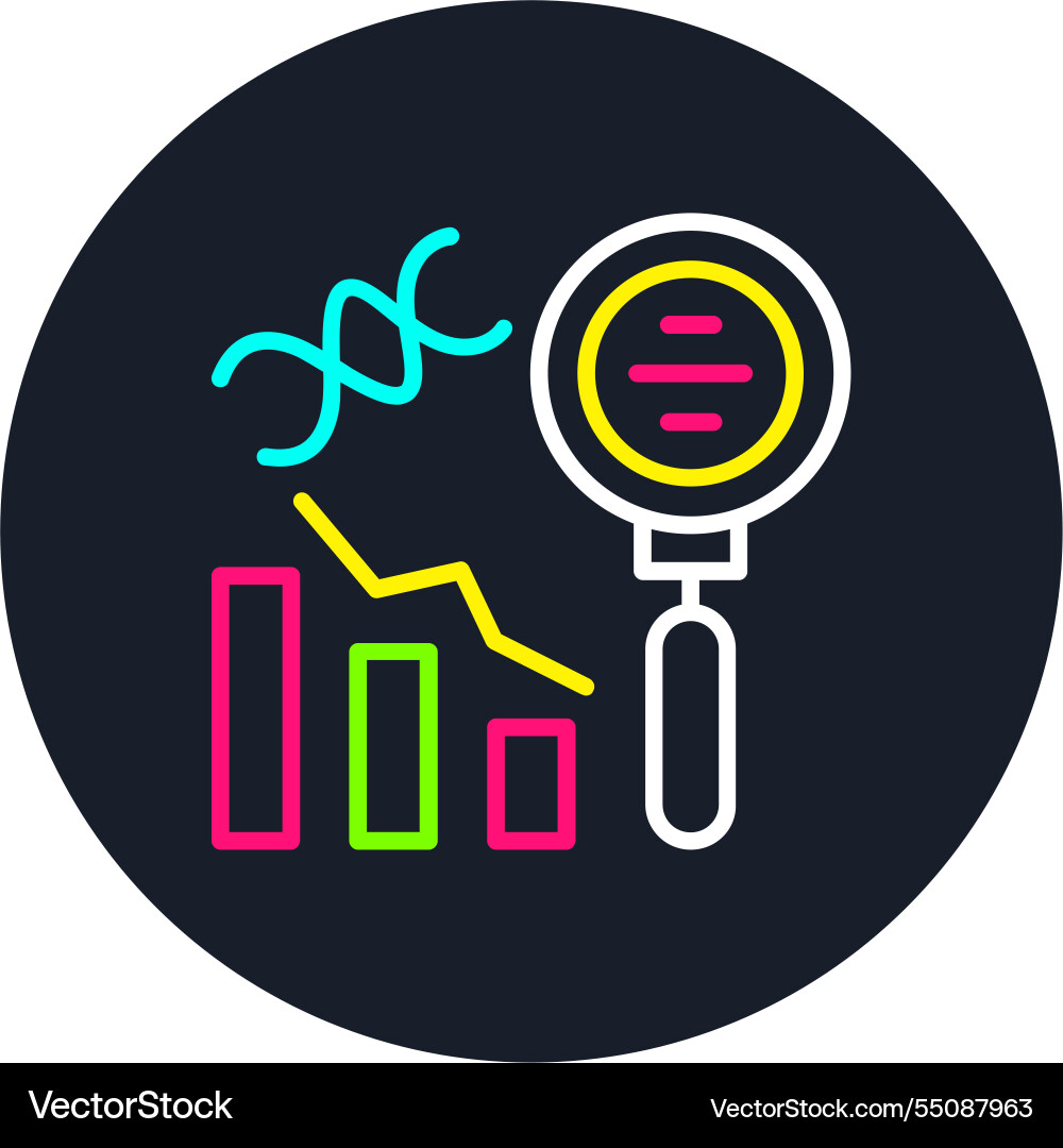 Analysis line multi color icon vector image