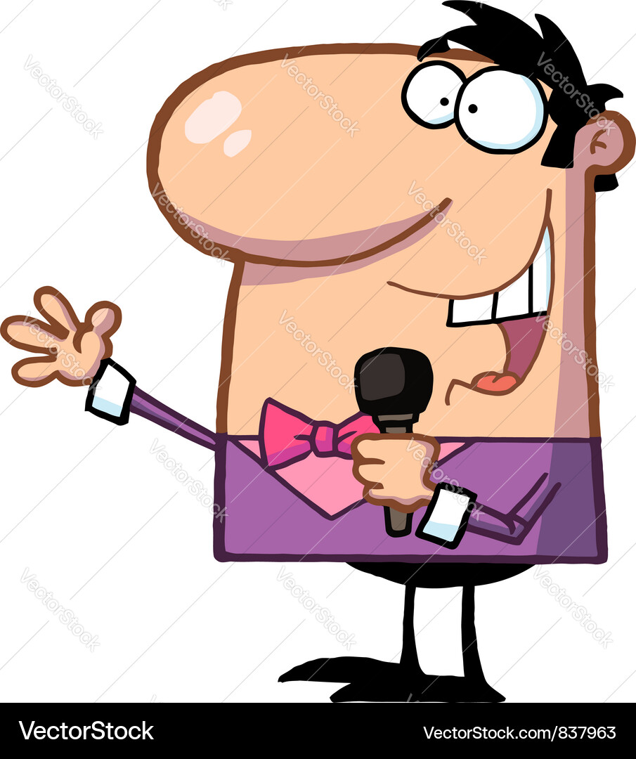 Cartoon Man Presenting a Show Vector Image