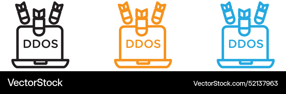 Ddos logo set collection for web app ui vector image