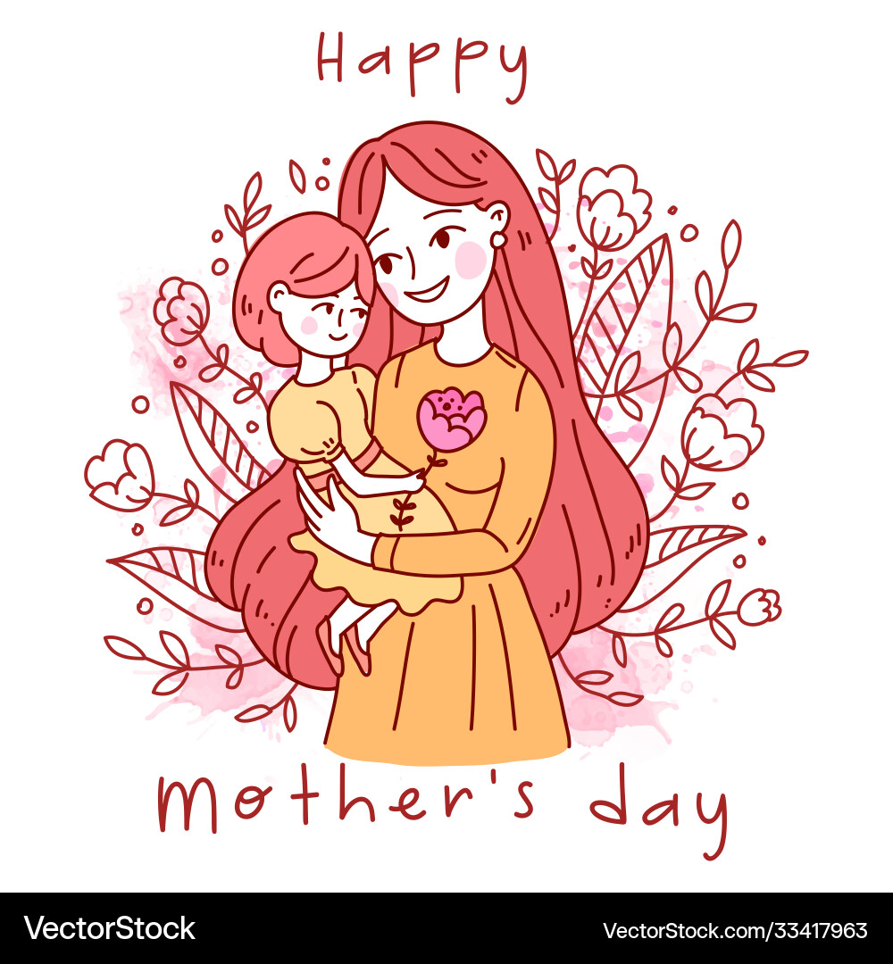 Doodle kawaii style cute woman Doodle kawaii style cute woman vector image