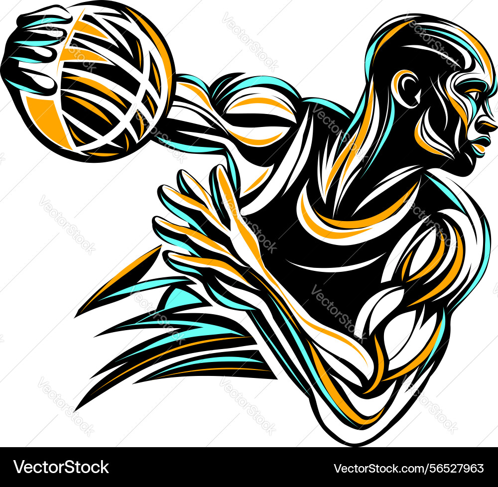 Dynamic of a basketball player Vector Image