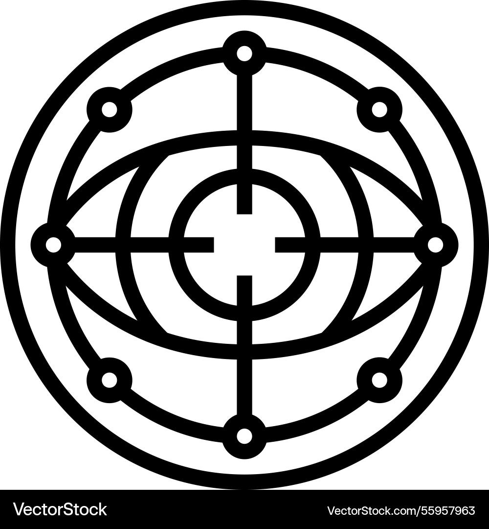 Eye scanning deep learning line icon Eye scanning deep learning line icon vector image
