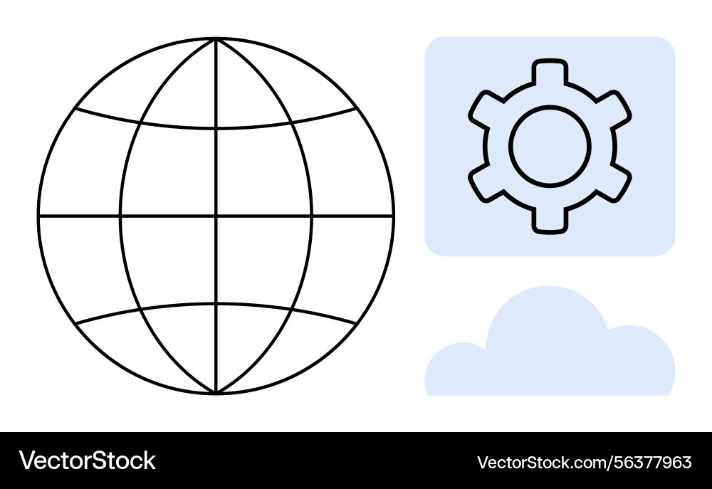 Global network and cloud computing concept Vector Image