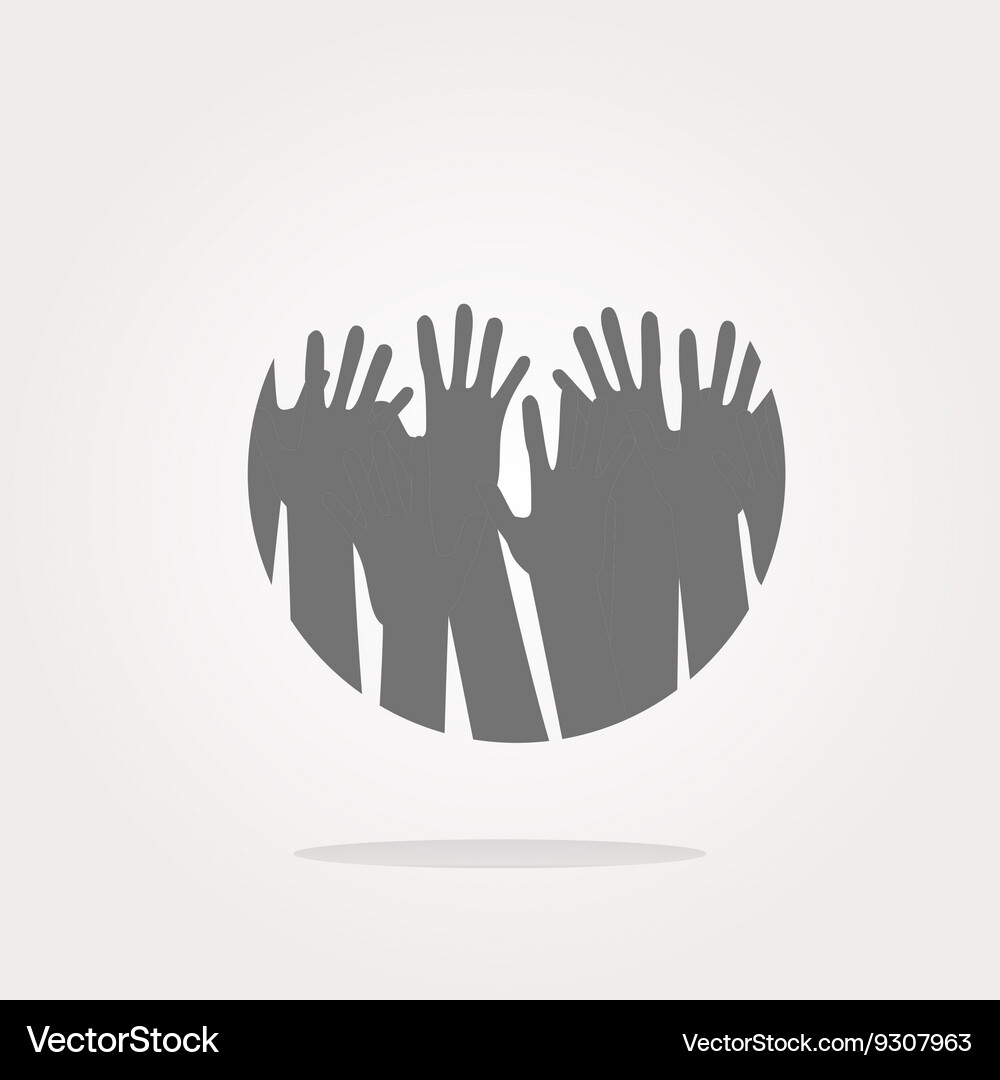Hands icon button Vector Image