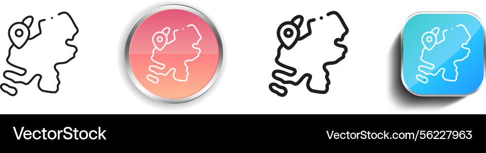 Maps icon thin linear regular and button style Maps icon thin linear regular and button style Vector Image