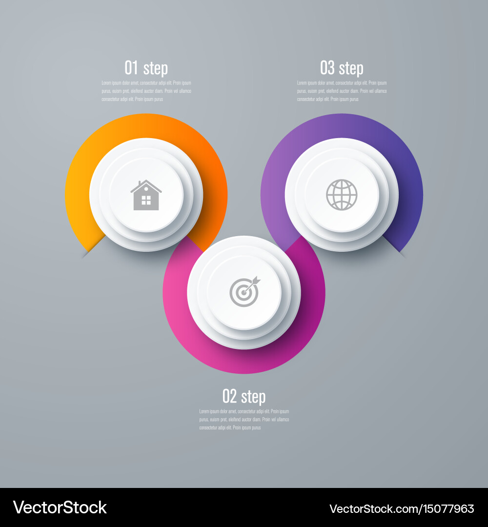 Template for cycle diagram graph presentation vector image