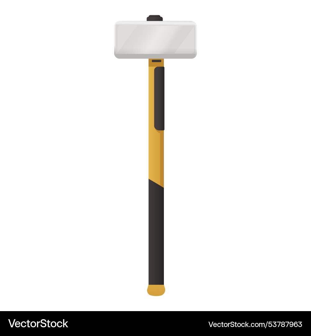 Tool with a white head and yellow handle Vector Image