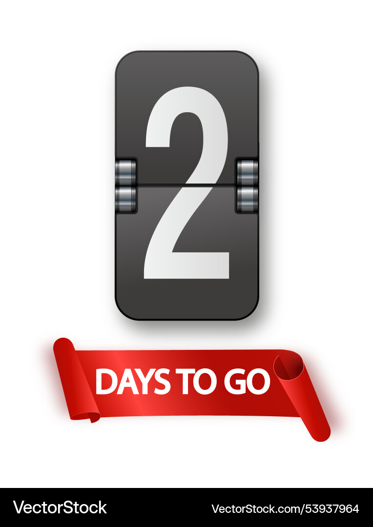 2 days to go icon set countdown of remaining vector image