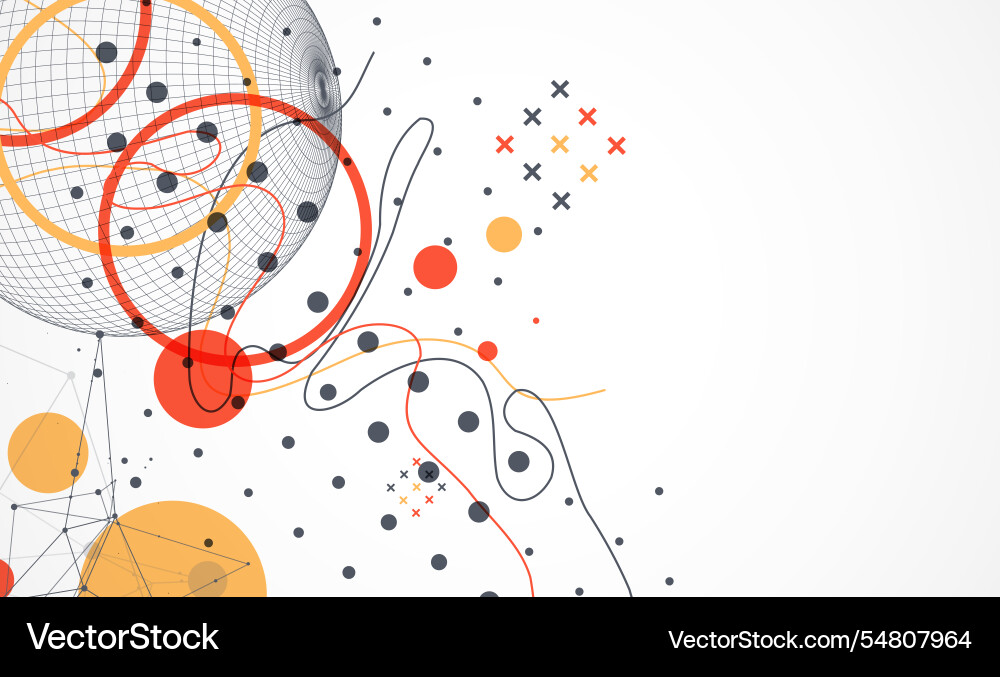 Abstract sphere background with plexus effect 3d Abstract sphere background with plexus effect 3d vector image
