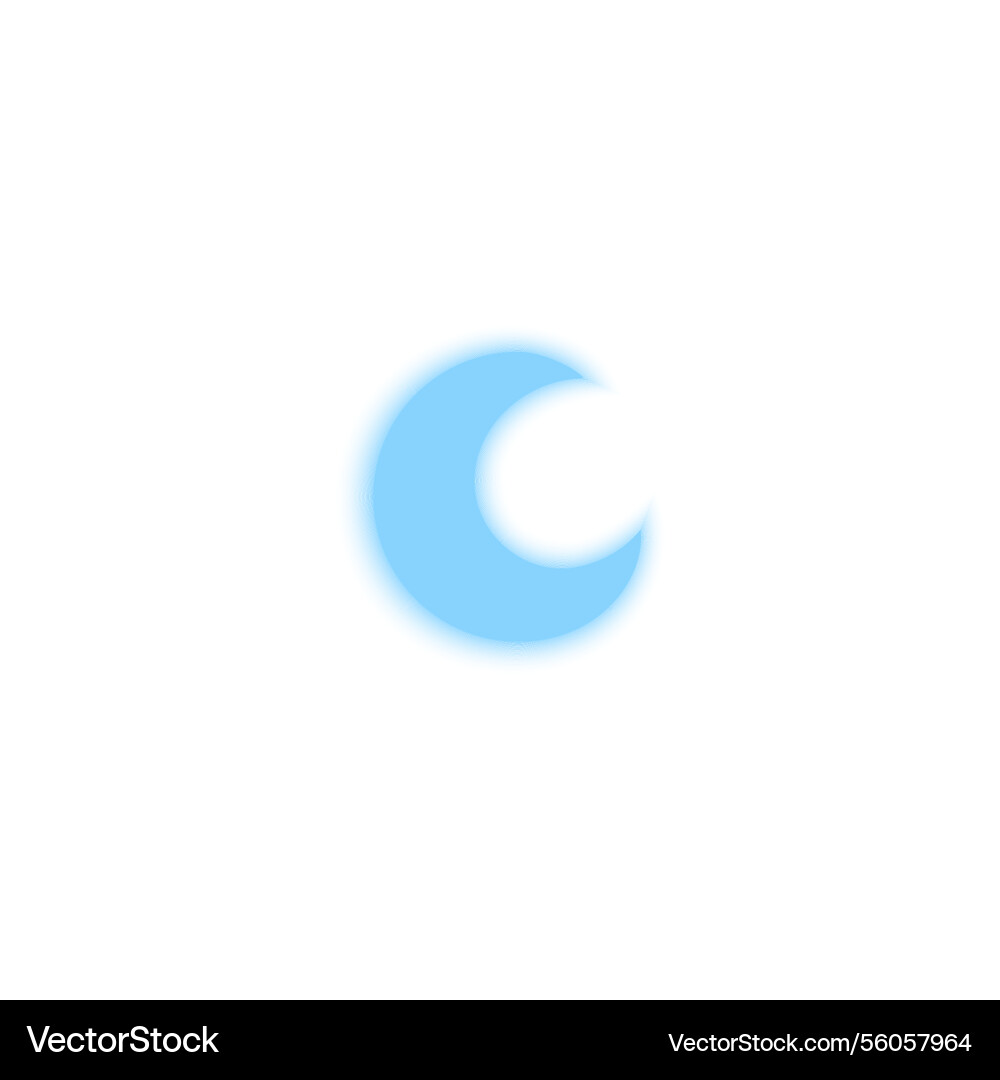 Crescent moon gradient blurred element smooth Crescent moon gradient blurred element smooth vector image