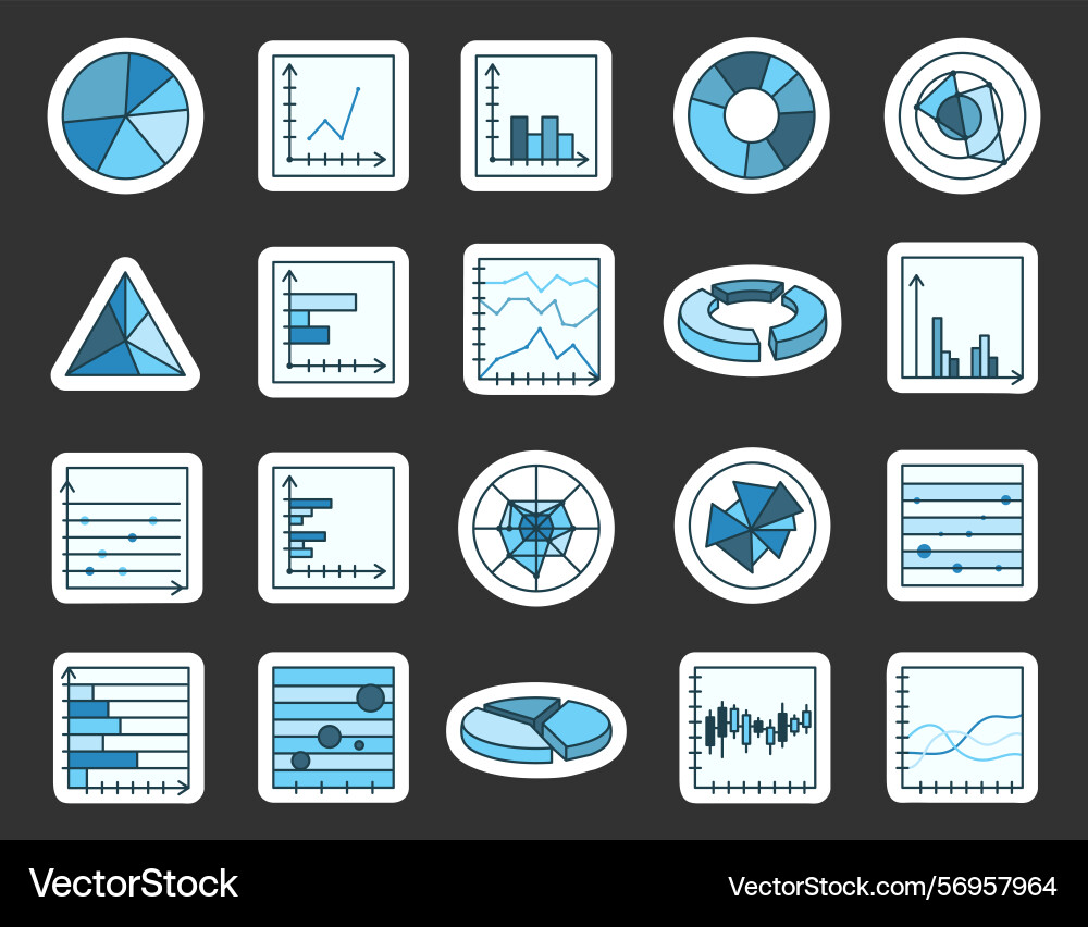Data visualization chart set with graphs line Data visualization chart set with graphs line vector image