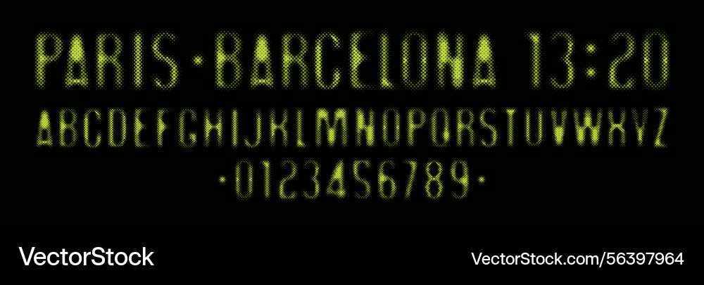 Font consisting of dots on theme computer Font consisting of dots on theme computer vector image