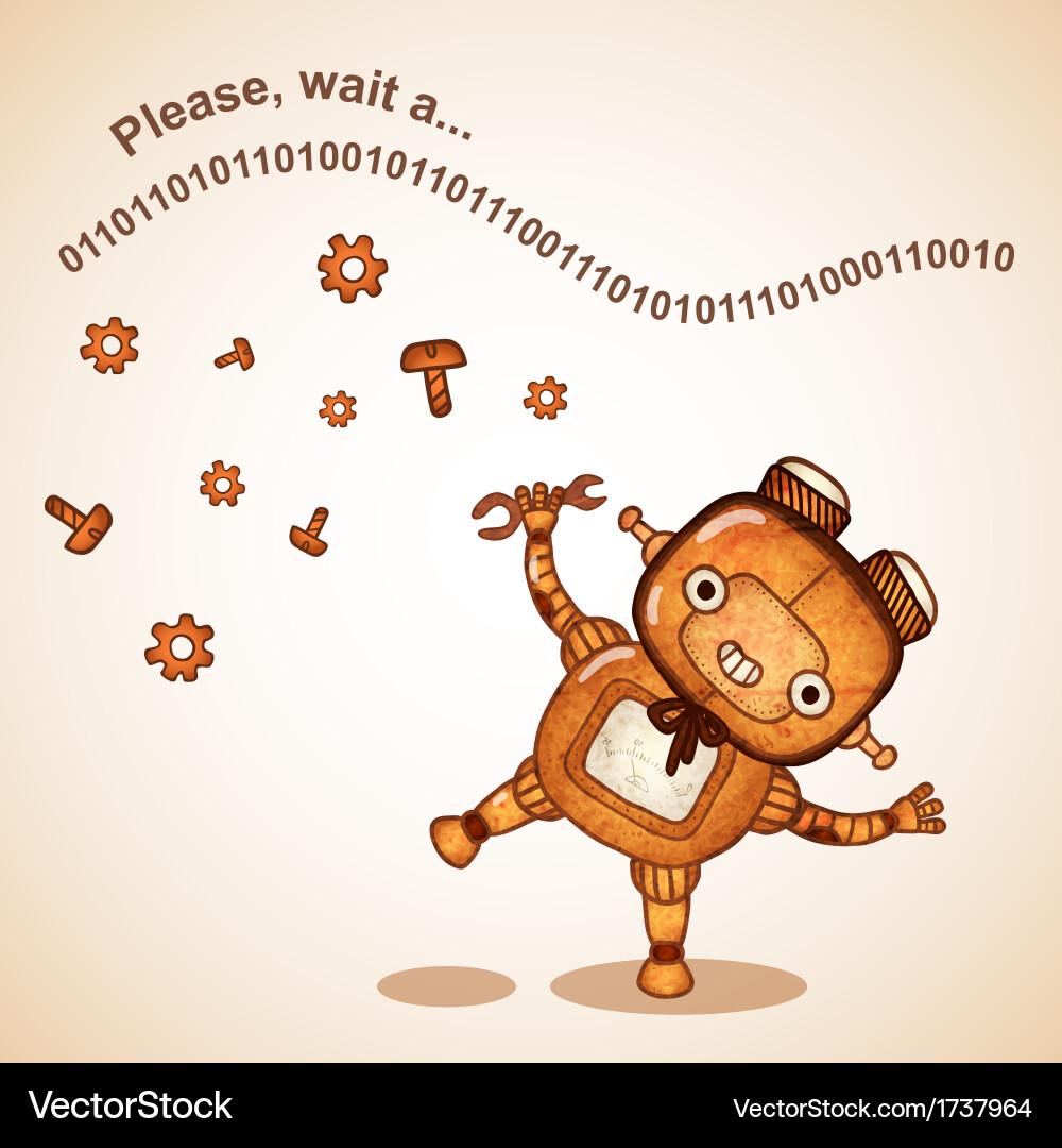 Hipster android fixes something vector image