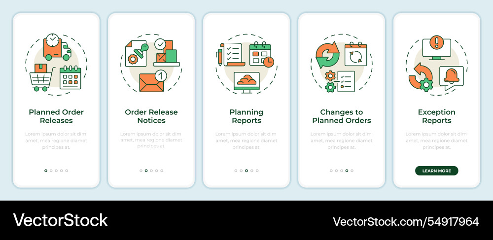 Mrp outputs onboarding mobile app screen Mrp outputs onboarding mobile app screen vector image