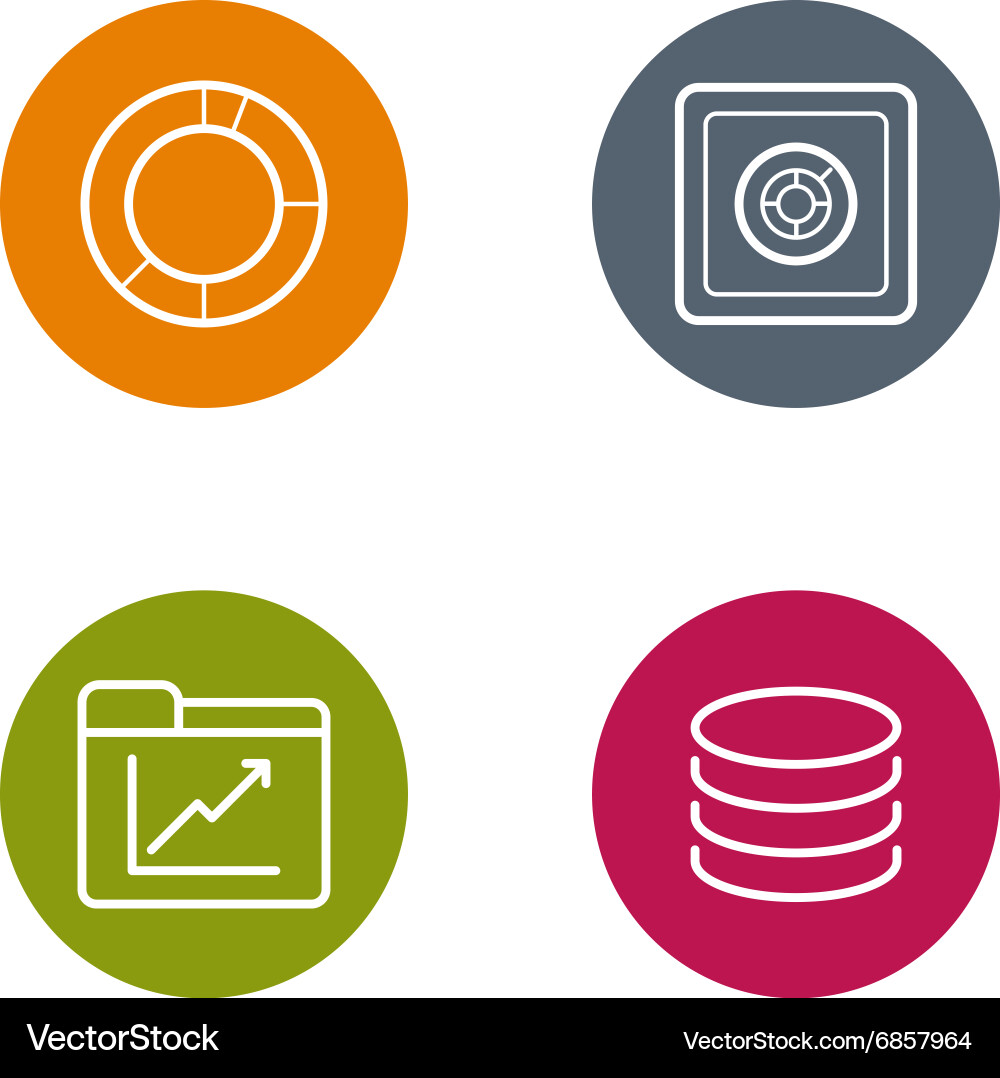 Round circle buttons with icons can be used Vector Image