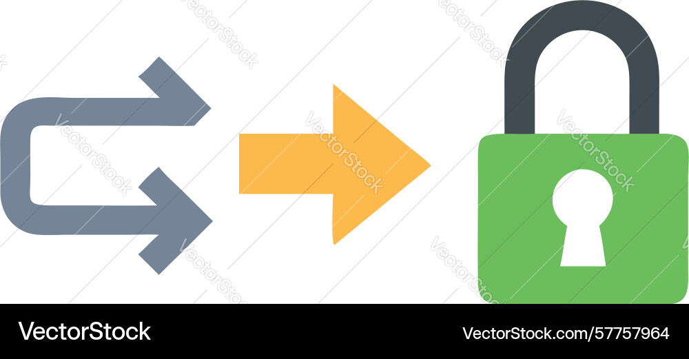 Secure loop transfer icon data synchronization vector image