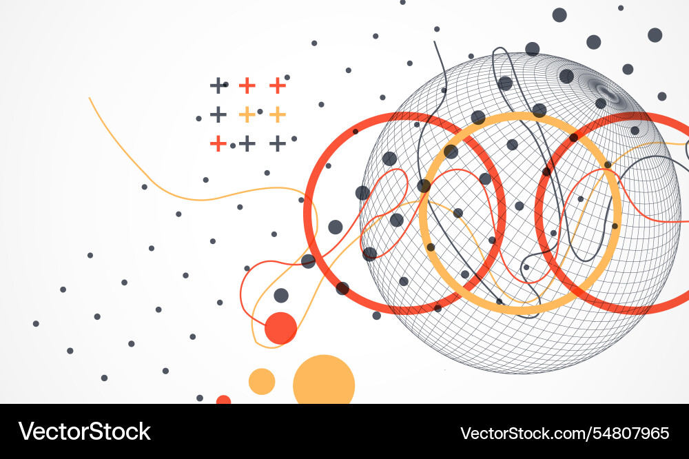 Abstract sphere background with plexus effect 3d Abstract sphere background with plexus effect 3d vector image