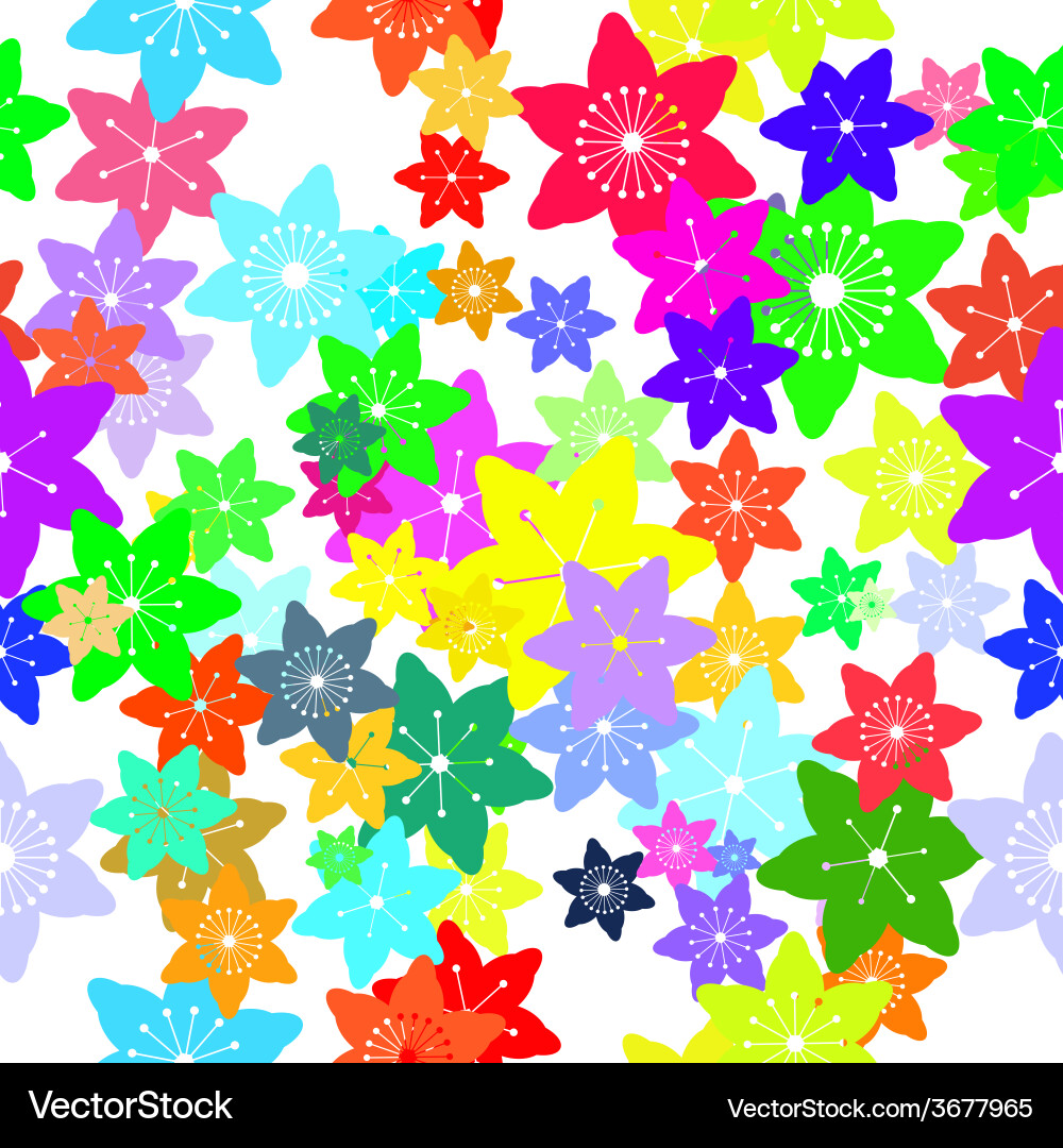 Colorful Floral Seamless Pattern Vector Image