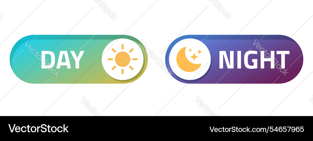 Day night mode buttons ui interface icon element Day night mode buttons ui interface icon element vector image