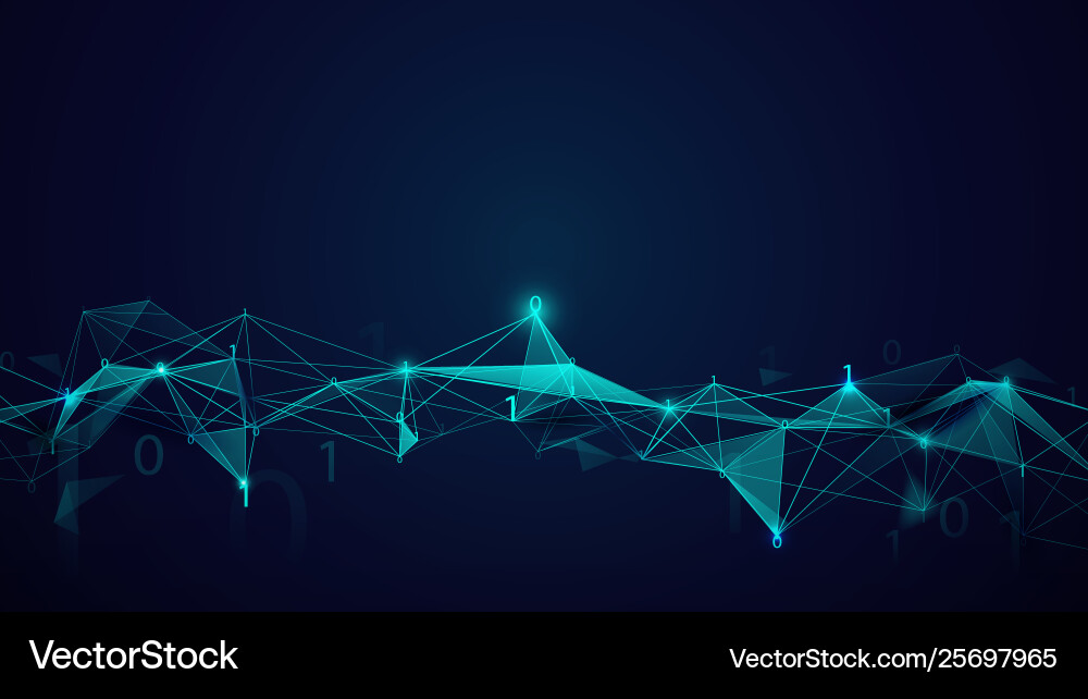Digital Network & Binary Code vector image