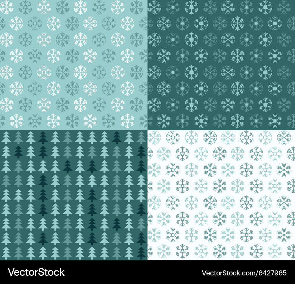 Four Festive Snowflake Patterns vector image