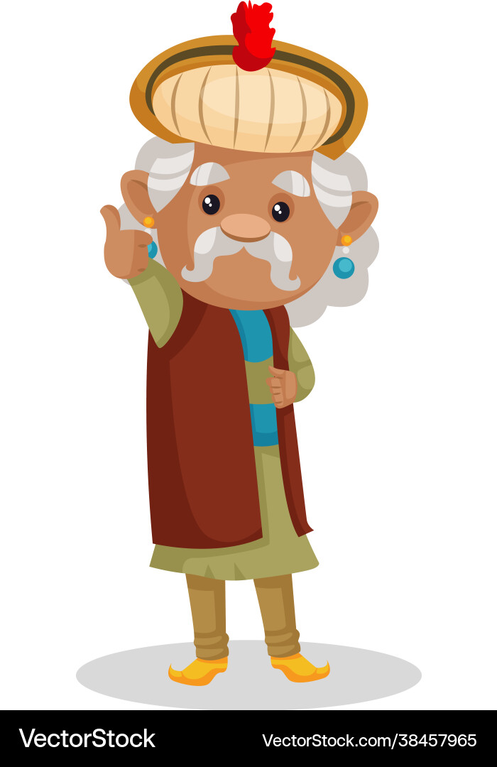 King akbar cartoon character vector image