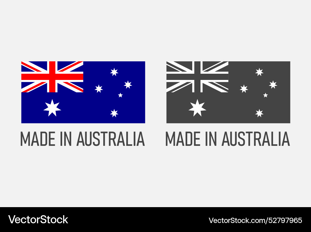 Made in australia labels set commonwealth Vector Image