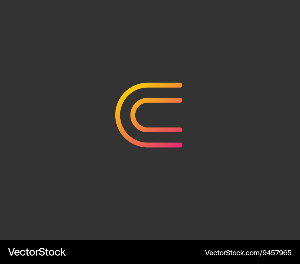 Modern Line C Logotype Vector Image