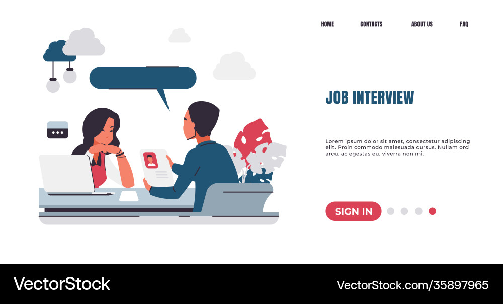 Recruitment Landing Page Job Interview hr Recruitment Landing Page Job Interview hr vektorbild