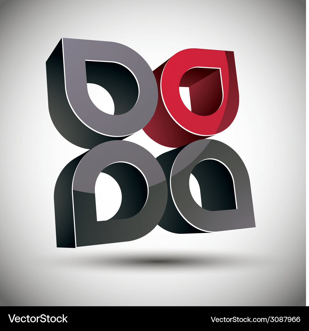 3d abstract icon with 4 elements Vector Image