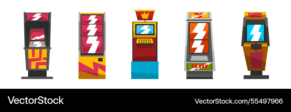 Amusement game machine and control panel Amusement game machine and control panel Vector Image