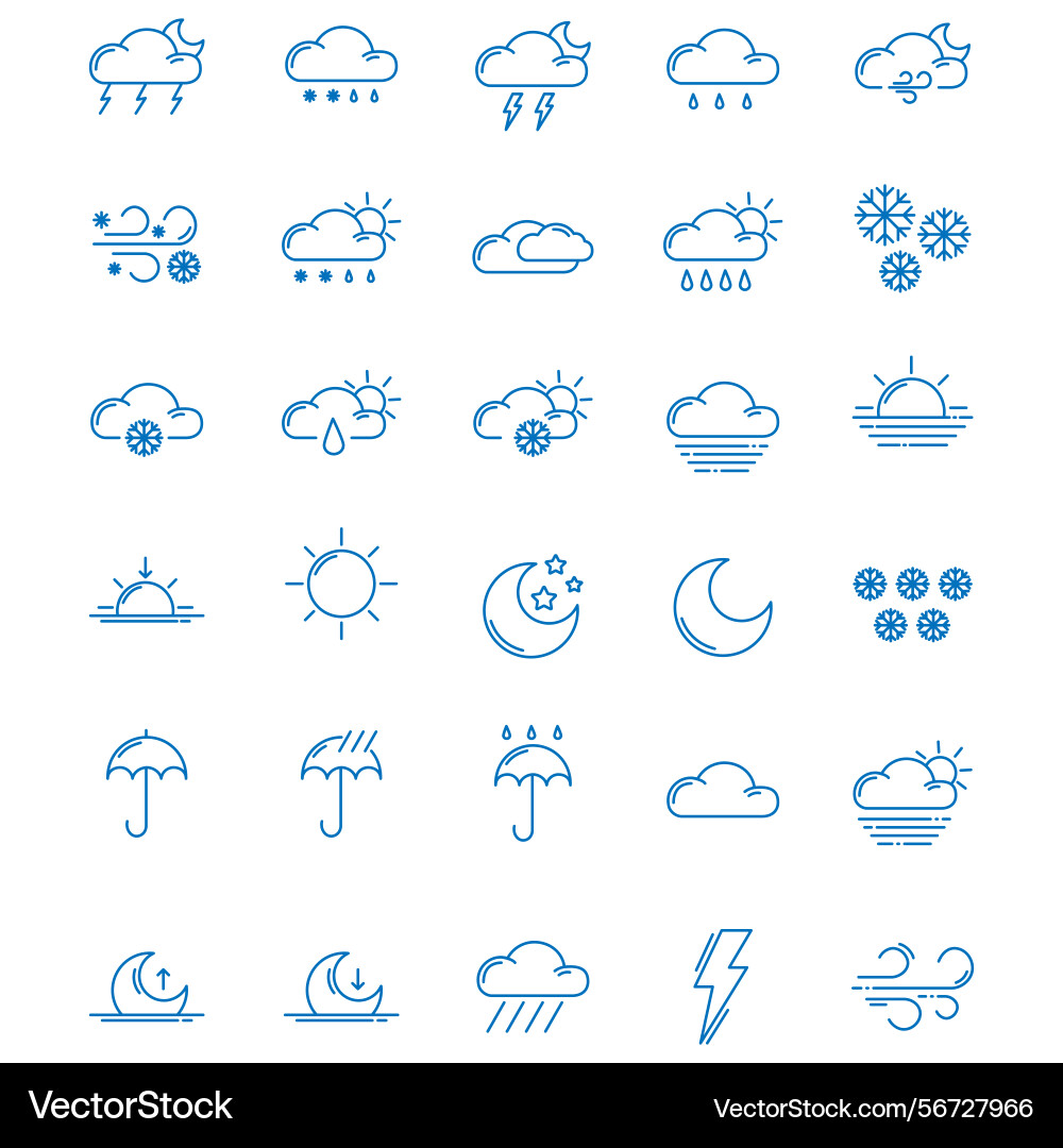Clouds icons set of in different form Vector Image