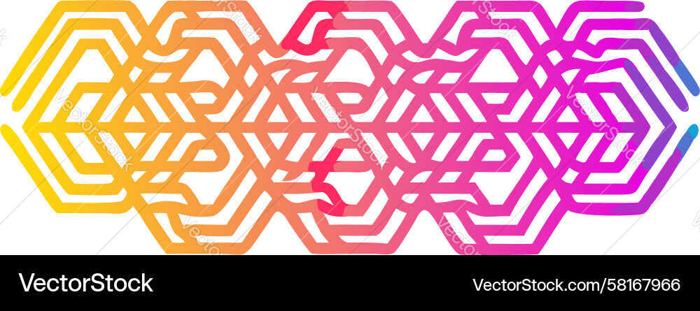 Colorful Hexagonal Chain Pattern Vector Image