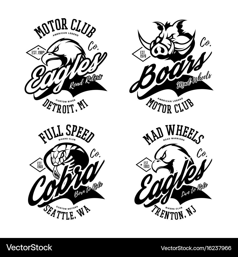 Furious Eagle Biker Emblem Vector Image