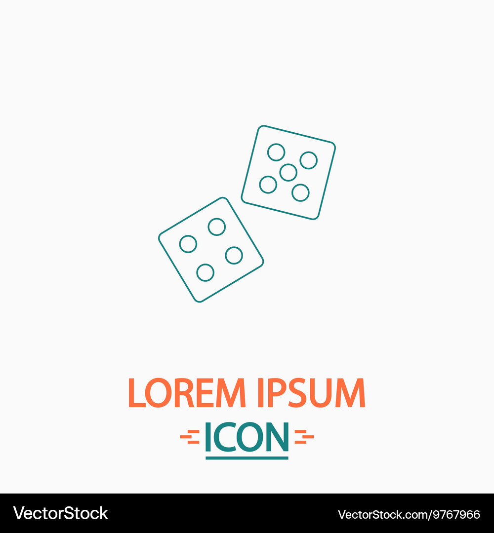 Game dice computer symbol Game dice computer symbol Vector Image