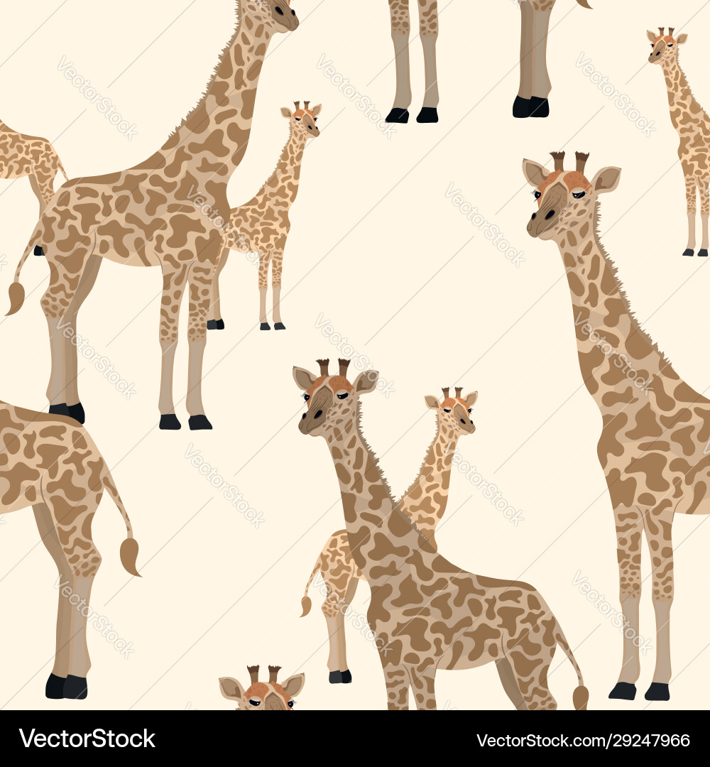 Giraffe seamless animal pattern sand background Giraffe seamless animal pattern sand background vector image